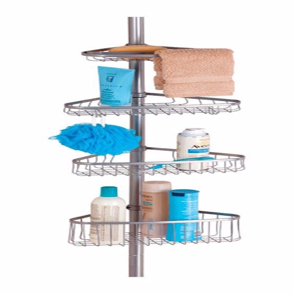 Interdesign iDesign York 9 in. H X 11.1 in. W X 11.1 in. L Silver Shower Caddy 42686 - main